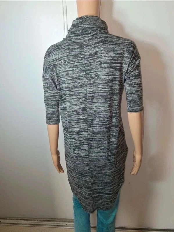 Jersey de cuello vuelto asimétrico Mim – Gris melange – Talla M – Muy buen estado – photo 4